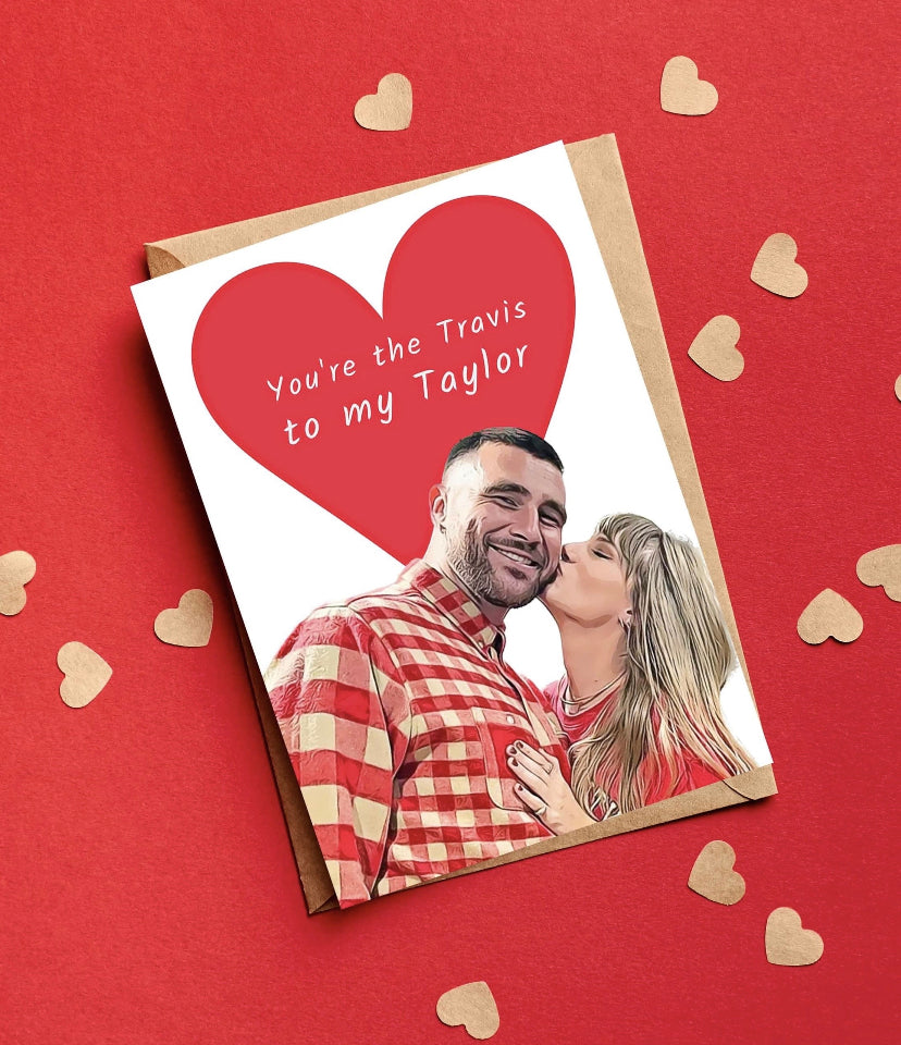 Taylor Swift and Travis Kelce Valentines Card