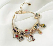 Load image into Gallery viewer, Gold Taylor Swift Charm Bracelet
