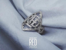 Load image into Gallery viewer, Beautiful Taylor Swift ‘Red’ sparkly silver ring. Adjustable size
