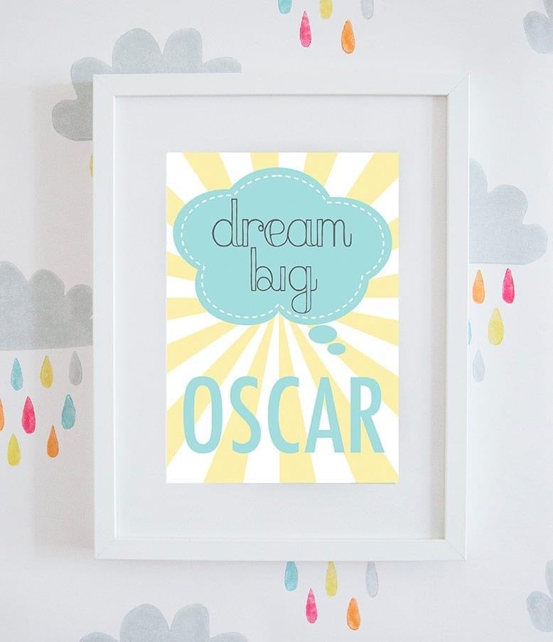 Personalised ‘Dream Big’ Wall Art (2 Colours Available)