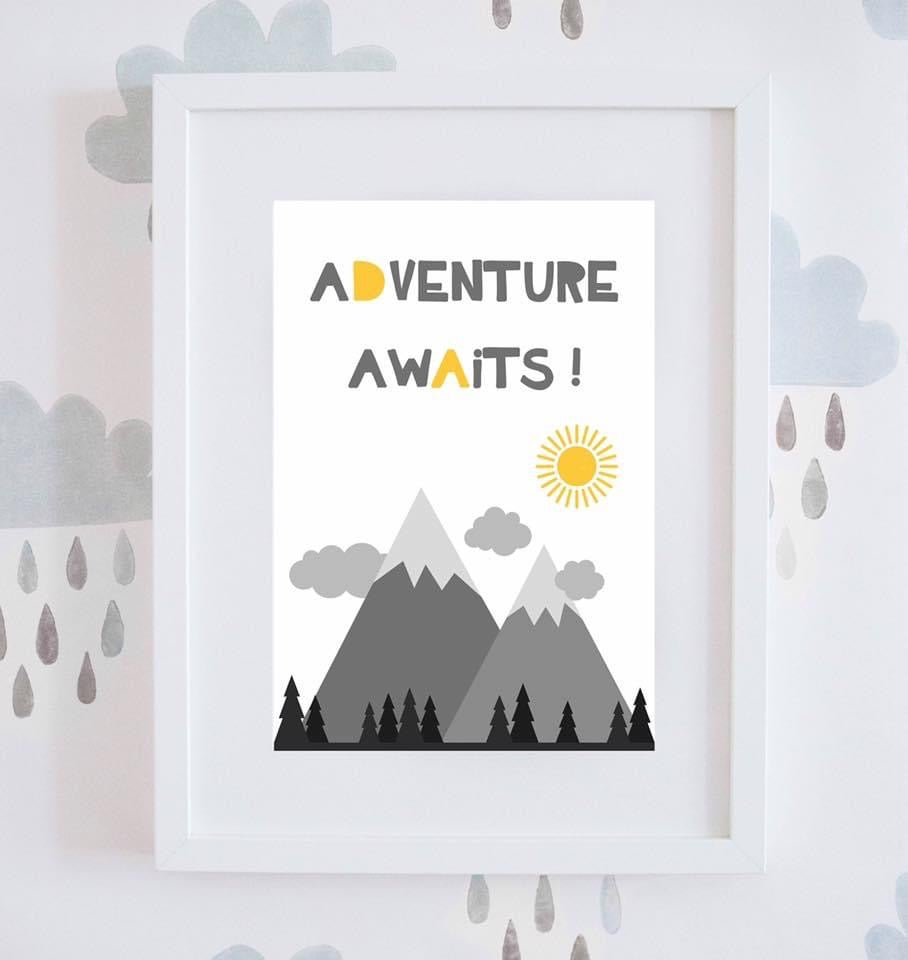 Mountain Scene ‘Adventure Awaits’ Wall Art