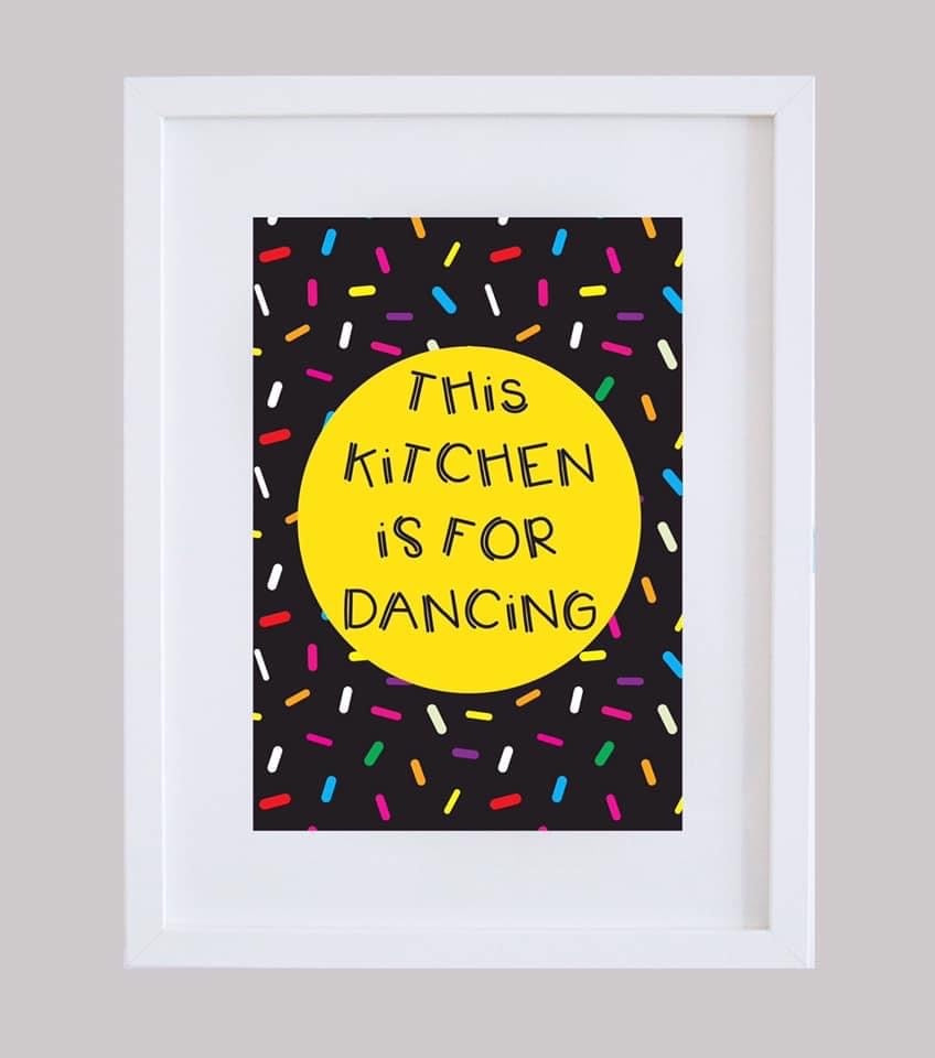 Bright Sprinkles ‘This Kitchen Is For Dancing’ Wall Art