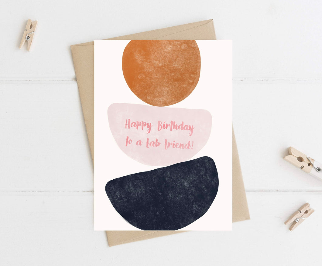 ‘Fab Friend’ Modern Design Birthday Card