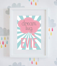 Load image into Gallery viewer, Personalised ‘Dream Big’ Wall Art (2 Colours Available)
