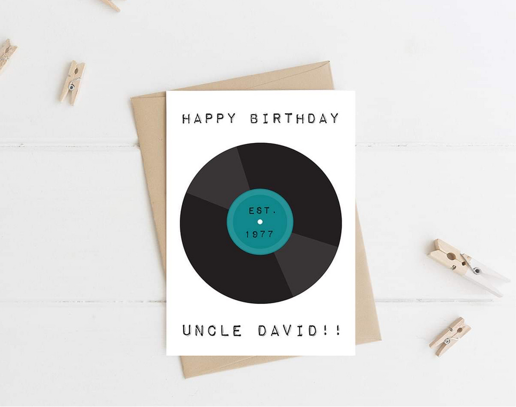 Personalised ‘Vinyl’ Birthday Card