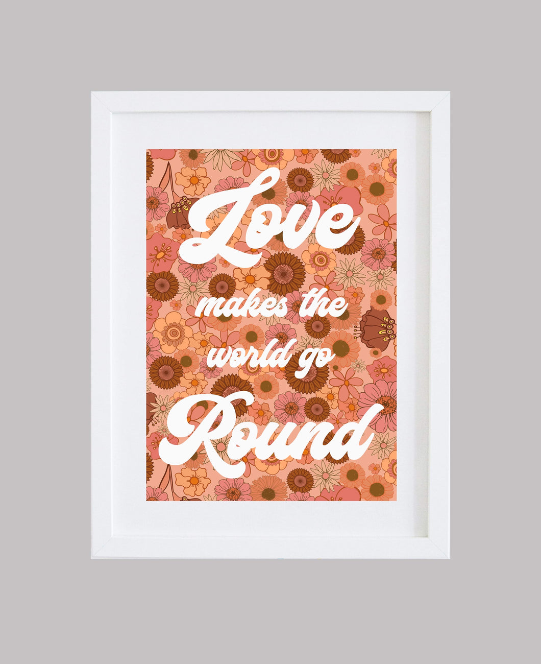 Retro floral 70’s Hippy Inspired Love Wall Art