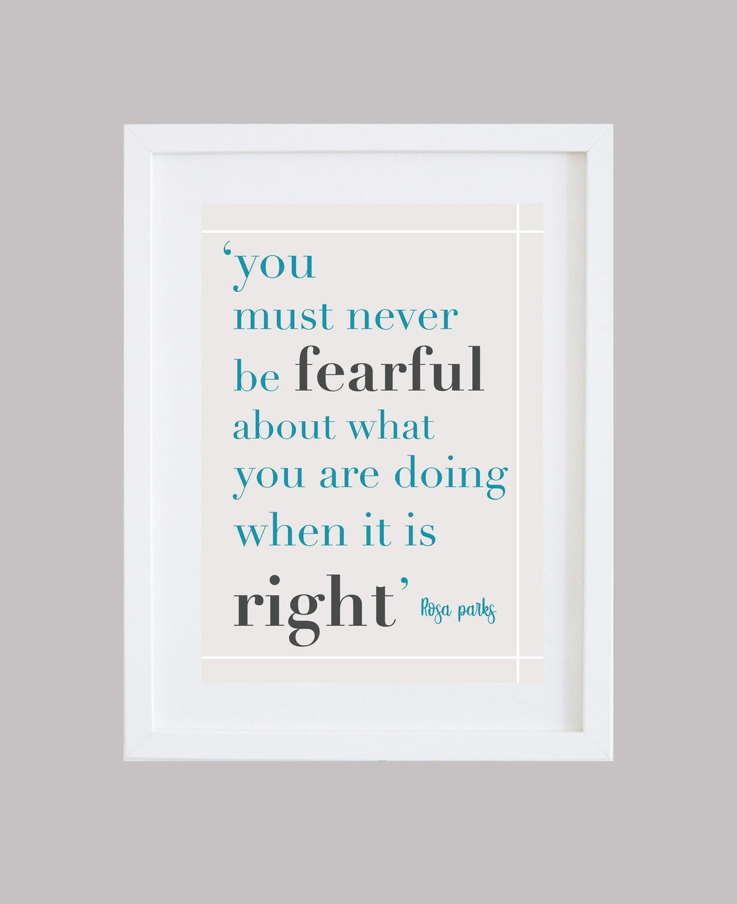 Rosa Parks Inspirational Quote Wall Art