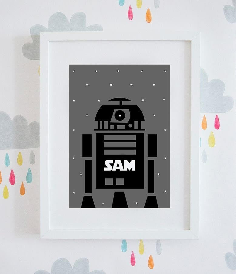 Personalised R2D2 Star Wars Wall Art