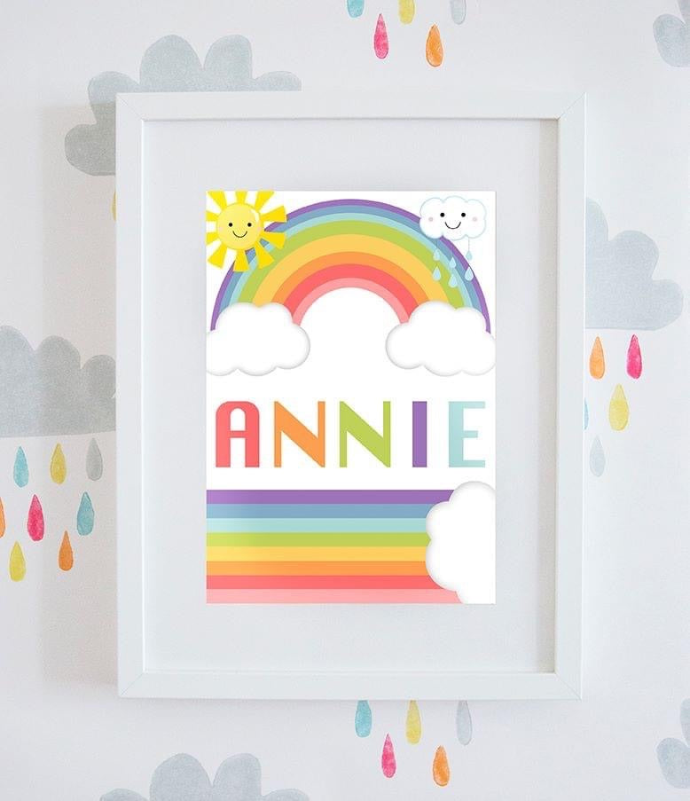 Personalised Rainbow Cloud Wall Art