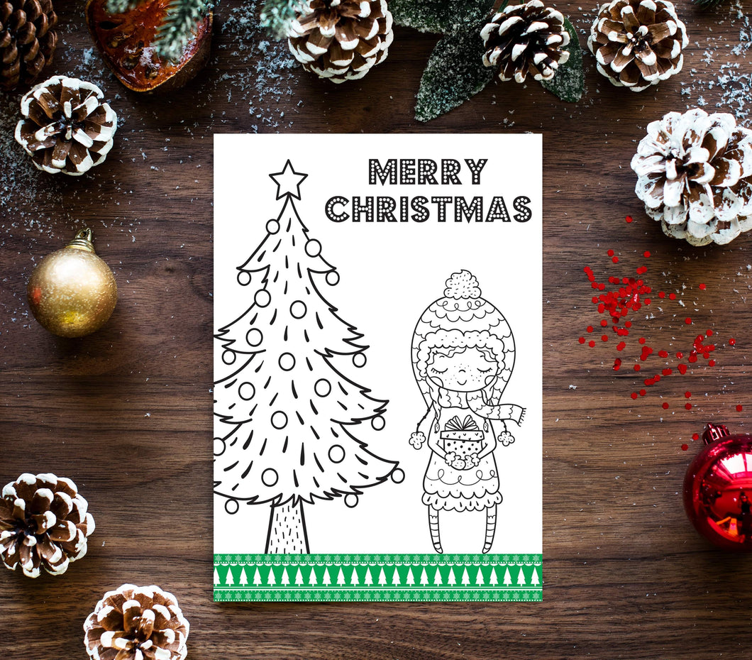 Colour Me In Christmas Card