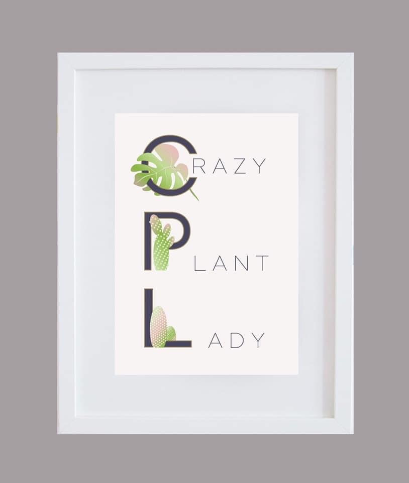 ‘Crazy Plant Lady’ Plant Lovers Wall Art