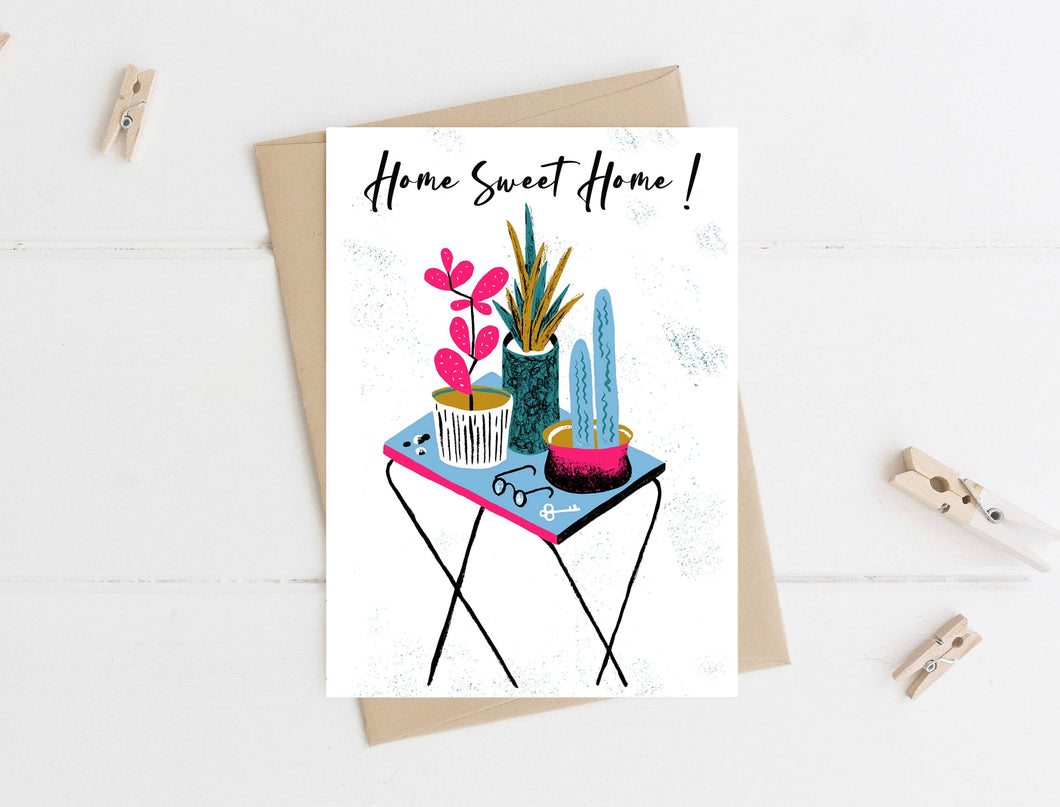 ‘Home Sweet Home’ Modern Plants New Home Card