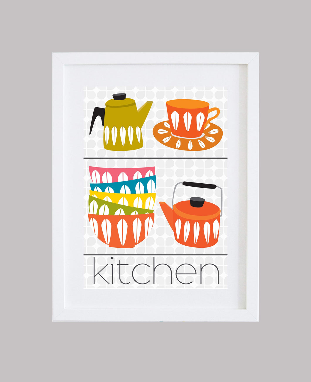 Mid Century Style ‘Kitchen’ Wall Art