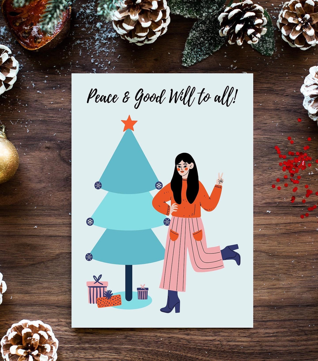 Peace & Good Will Christmas Card