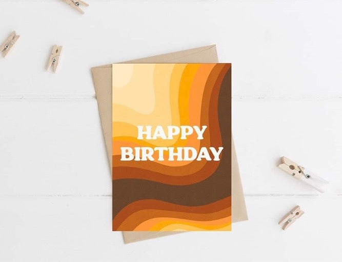 Retro 70’s Style ‘Happy Birthday’ Card