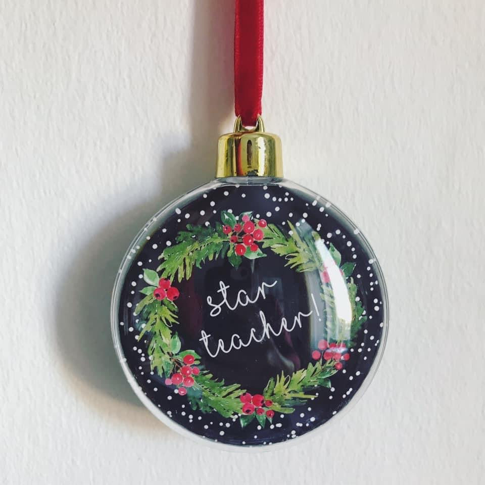 Star Teacher Christmas Bauble