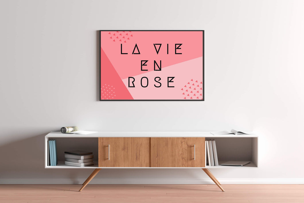 ‘La Vie En Rose’ Pink Modern Wall Art