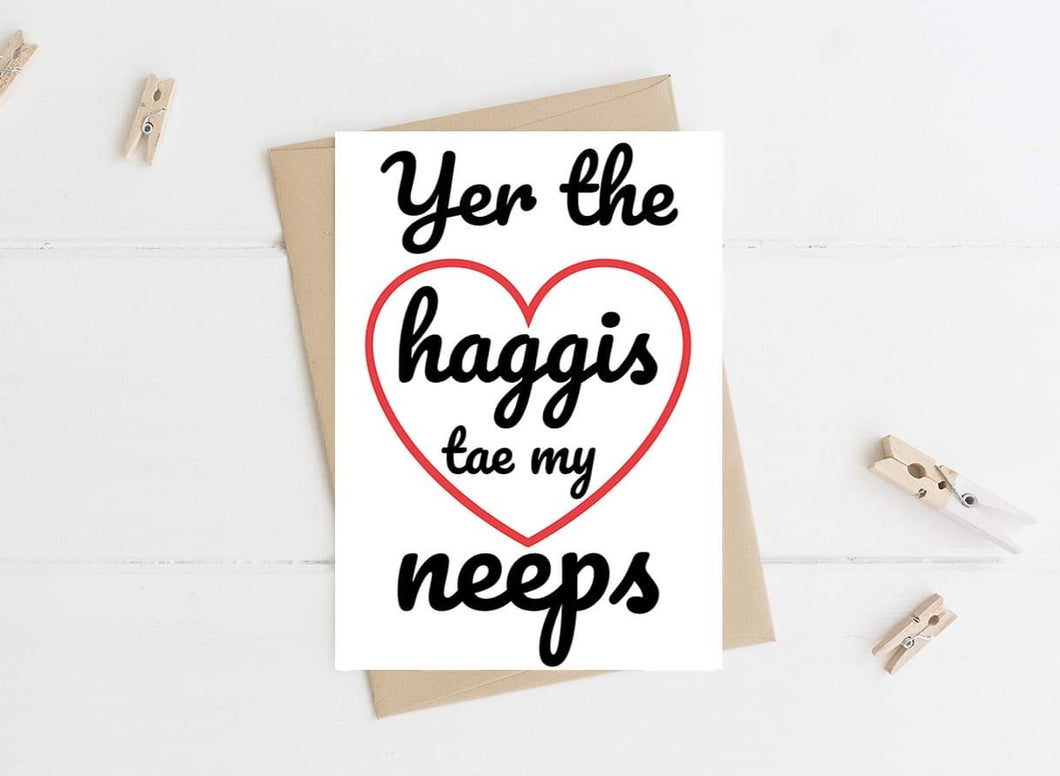 Scottish Haggis & Neeps Valentines Card