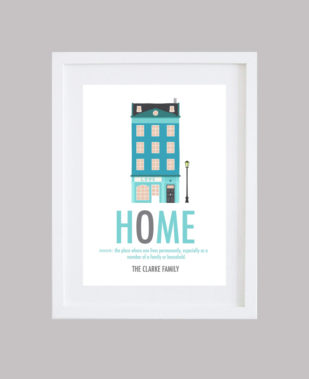 Personalised Townhouse New Home Gift Wall Art