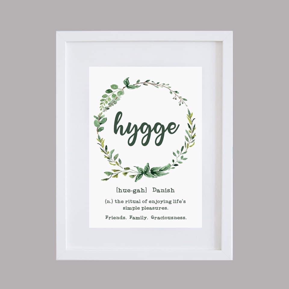 Danish ‘Hygge’ Definition Greenery Wall Art